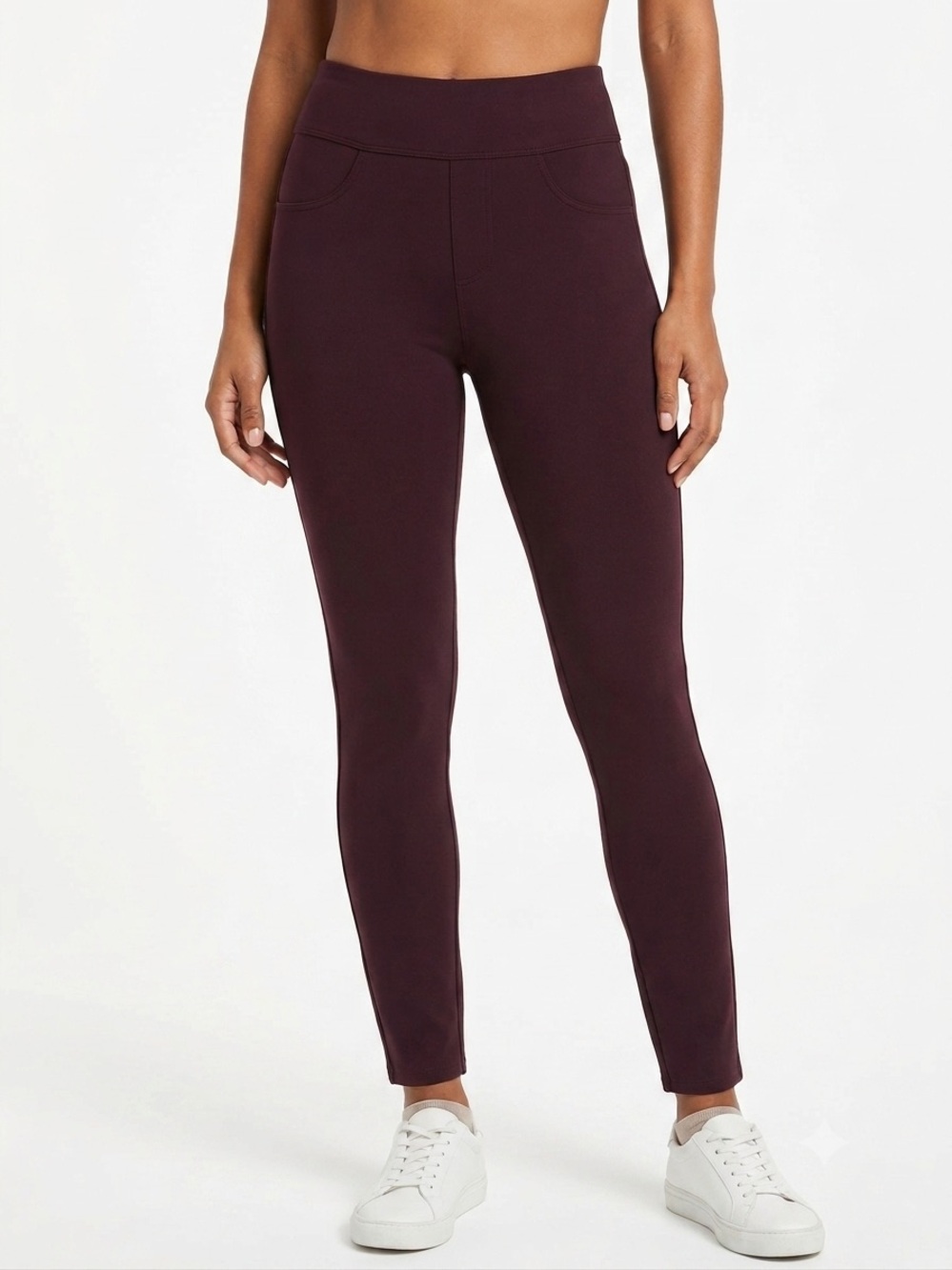 SPANX Deep Plum High-Rise Ponte Leggings